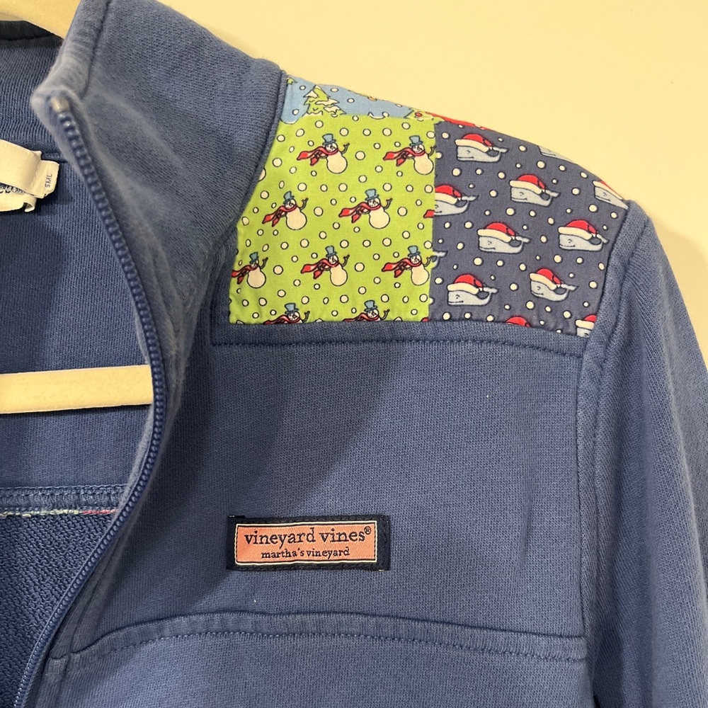 Vineyard Vines Winter Pattern Half Zip, Size Small - image 5
